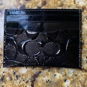 Coach Black Patent Card Holder